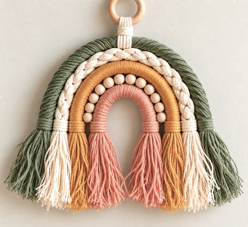 Macrame rainbow art