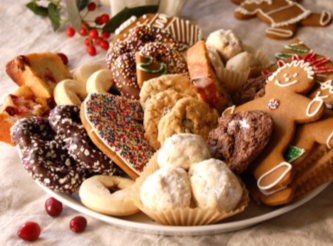 Plate full of Christmas cookies