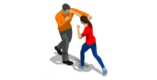Illustration of a man and woman sparring