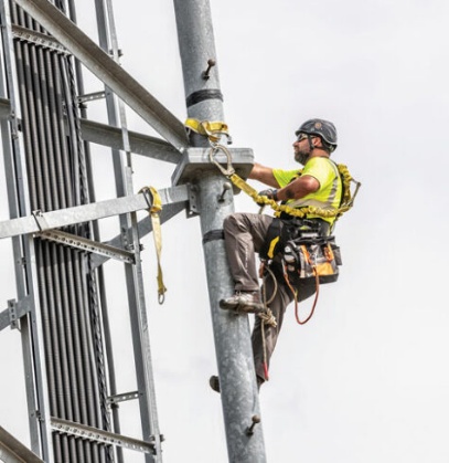 Man climbing a tower