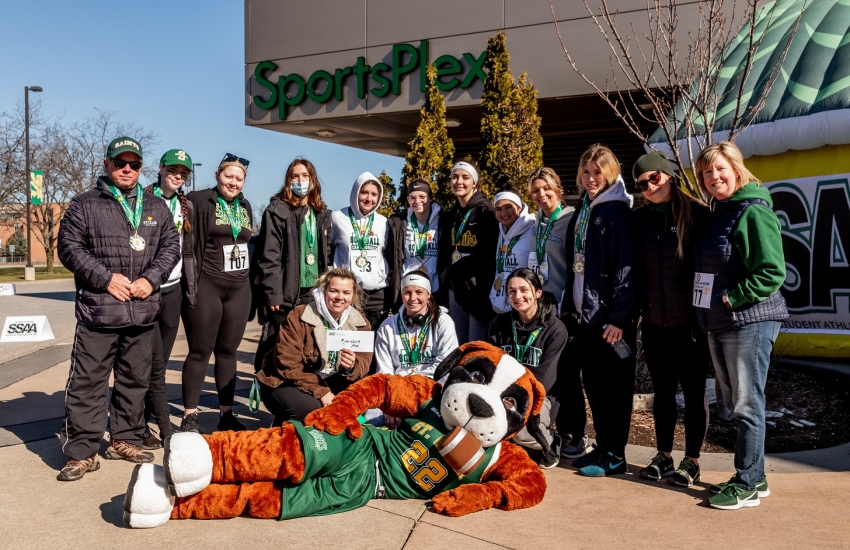 Students in the Sports and Recreation Management program raised $5,000 in a 3 km run/walk that was held at the SportsPlex on April 10 to help children cover the costs of playing in sports leagues. 