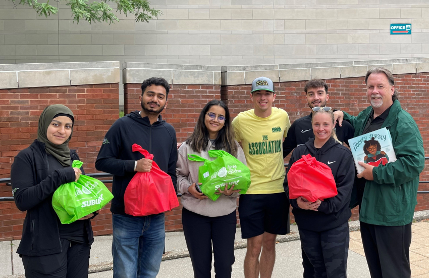 Group photo with students and John Fairley