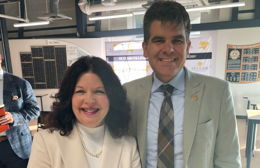 SCC President Patti France and Andrew Dowie, MPP Windsor-Tecumseh