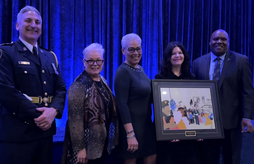 President Patti France receiving award