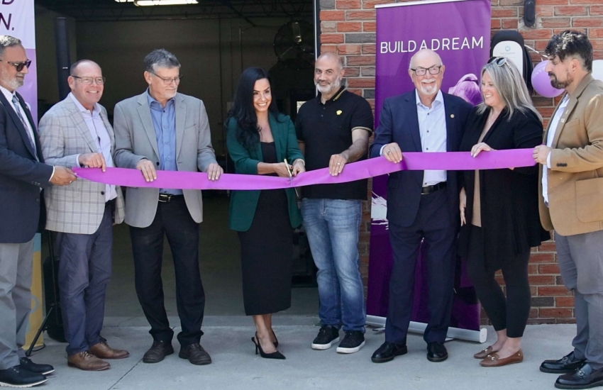 Stakeholders, partners and politicians cut the ribbon on the new Build A Dream trades development incubator at Zion Robotics on Sept. 11, 2025. 