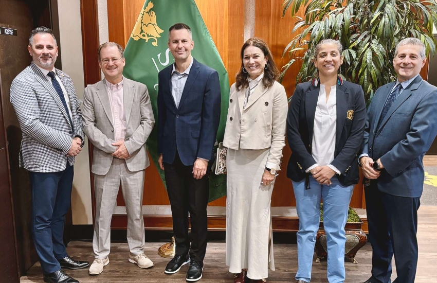 President Michael Silvaggi, Christophe Van Overstraeten, VP Marc Jones, VP Monica Staley Liang, Dr. Karamjeet Dhillon and John Lopez pose for a picture