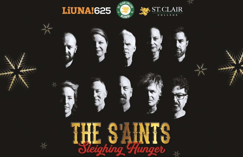 The S'Aints Sleighing Hunger Christmas Concert poster