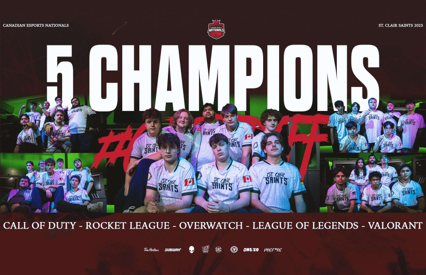 St. Clair Saints Esports teams collectively won five national championship banners in various titles