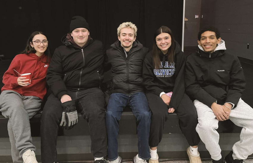 St. Clair College students keeping warm during the Rough Night Out fundraiser