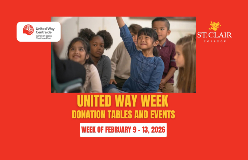 Poster for United Way Week at St. Clair College.