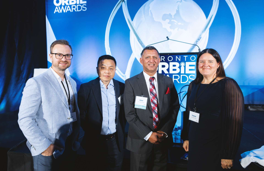 Members of the St. Clair College IT department with Amar Singh at the 2026 ORBIE Awards.