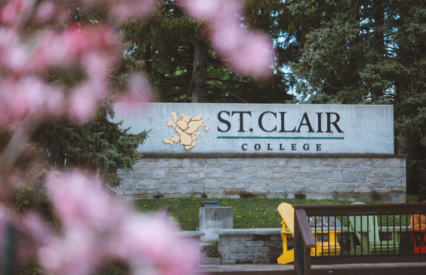 The pond at St. Clair College's Main Windsor Campus