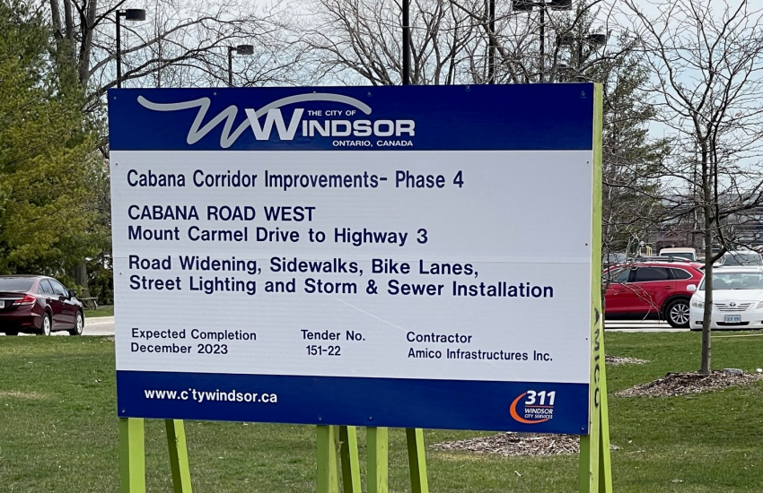 Construction Corridor Improvements Phase 4 - information sign