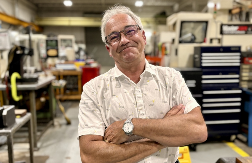 Mike Ouellette on shop floor