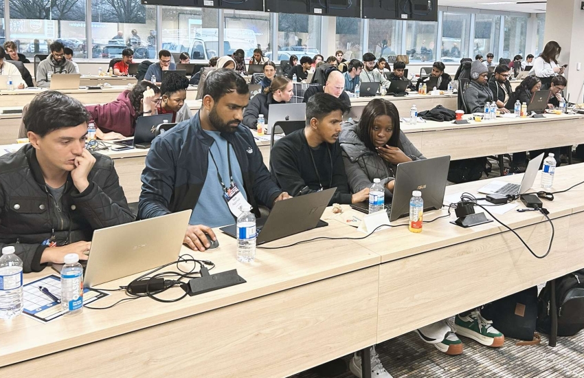 Students from St. Clair College in a classroom