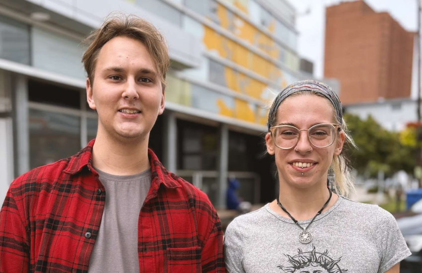 First-year Journalism student Owen Kohut and Public Relations student Ocean Ryan
