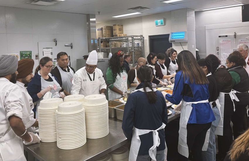 Volunteers prepare the Christmas Community Dinner