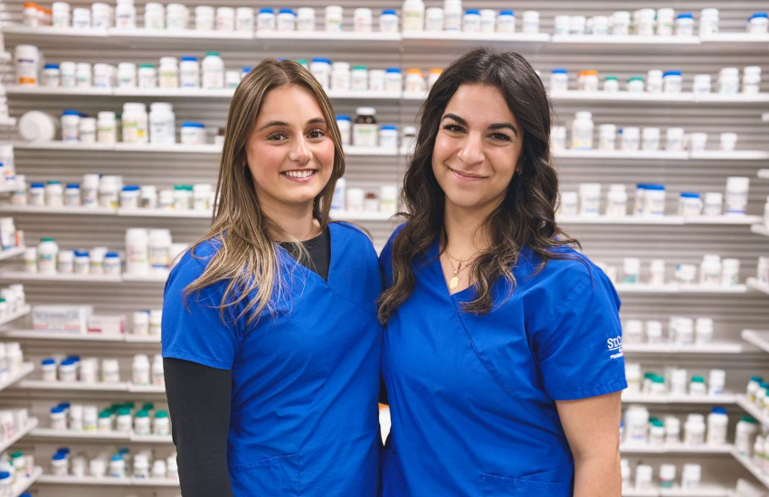 Miranda Rawlins and Alessandra Maltese, both second-year students in the Pharmacy Technician program