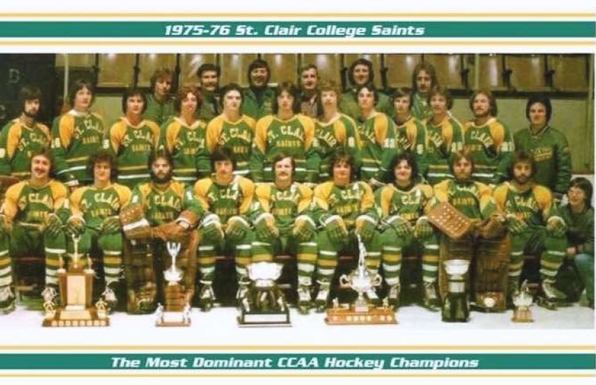Saints hockey team photo from 1975/76 season