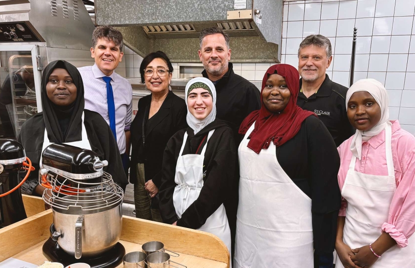 Campers and stakeholders at St. Clair College's Culinary Lab