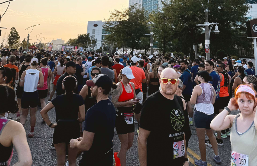 The finishing corral at the Windsor Waterfront Half-Marathon and 5K