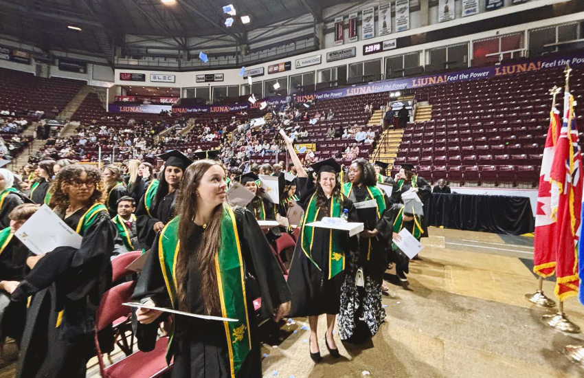 St. Clair College graduates celebrating