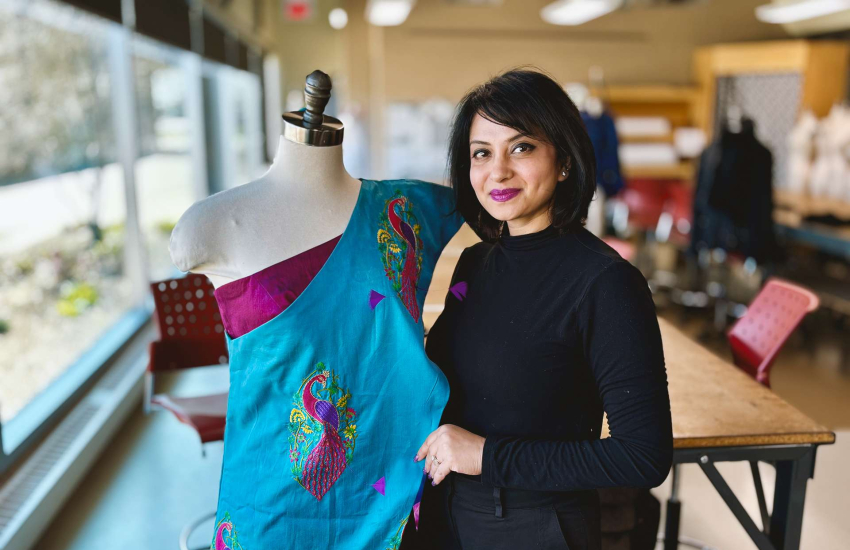 A student in the Fashion Design Technician program 