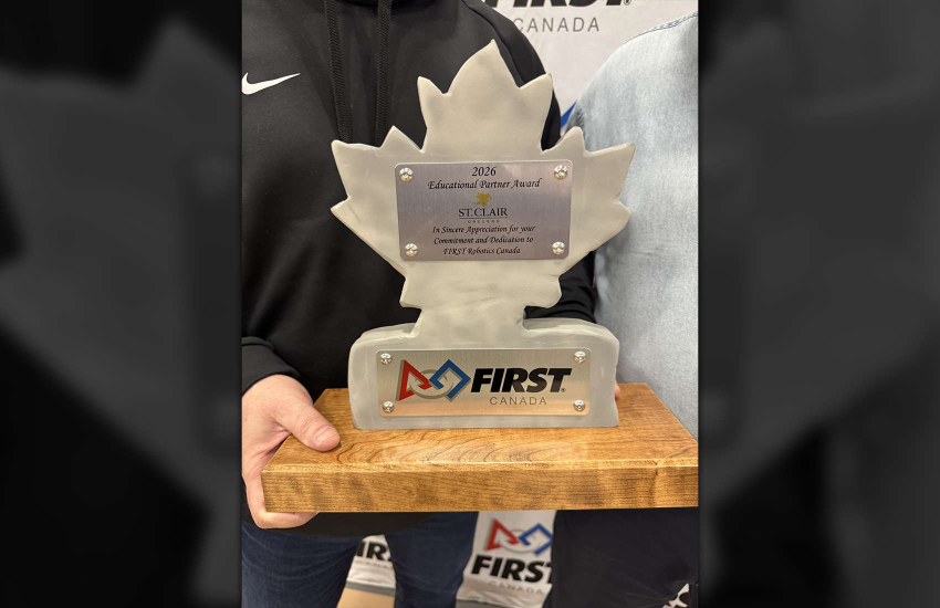 A close-up of the FIRST Robotics Canada Education Partner Excellence Award