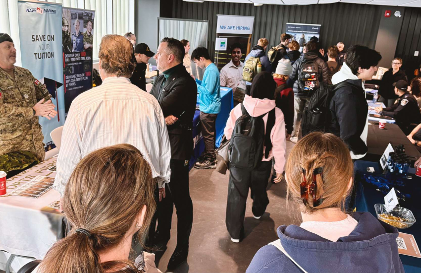 Students and employers connect during the annual First Responders Career Fair