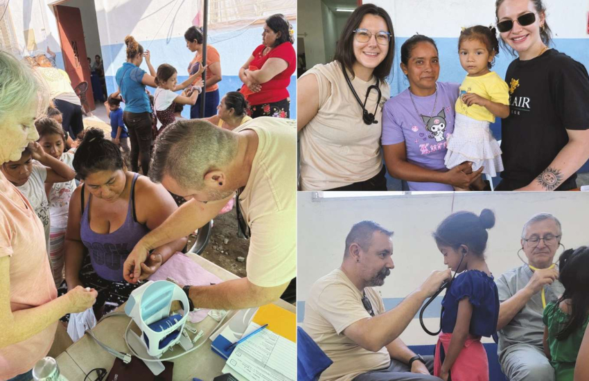 St. Clair College students in the Paramedic program assisting villagers in El Triunfo, Guatemala