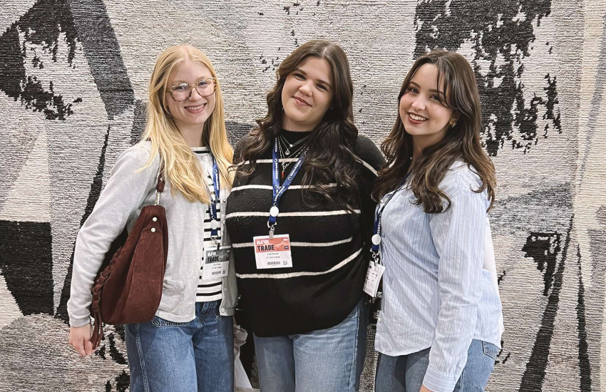 Interior Design students enjoying an exhibit at the Interior Design Show