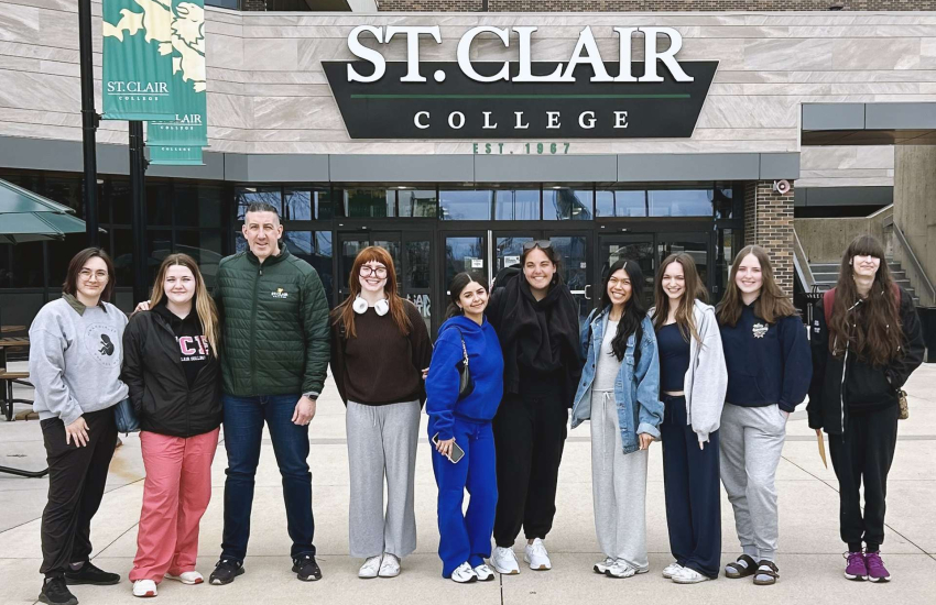 Students from the Early Childhood Education program at St. Clair College prepare to embark on a trip to Urbania, Italy