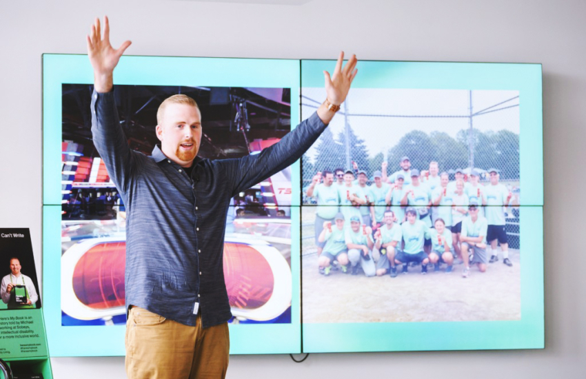 Michael Jacques engaging with an audience