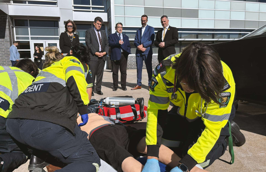 St. Clair College Paramedic students perform a live trauma simulation