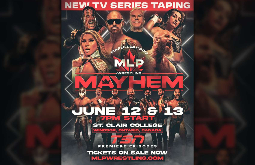 Poster for Maple Leaf Pro Wrestling's upcoming 'Mayhem' event