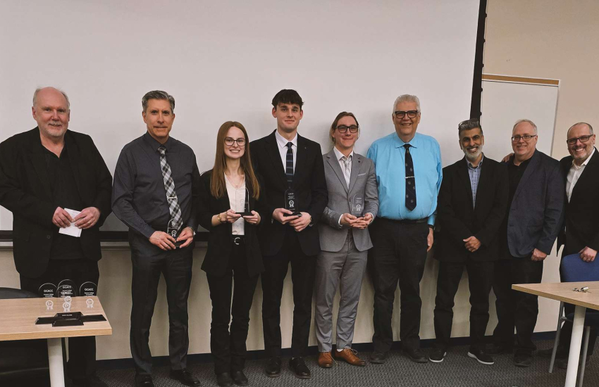 The second-place St. Clair College Business Accounting team at the OCACC