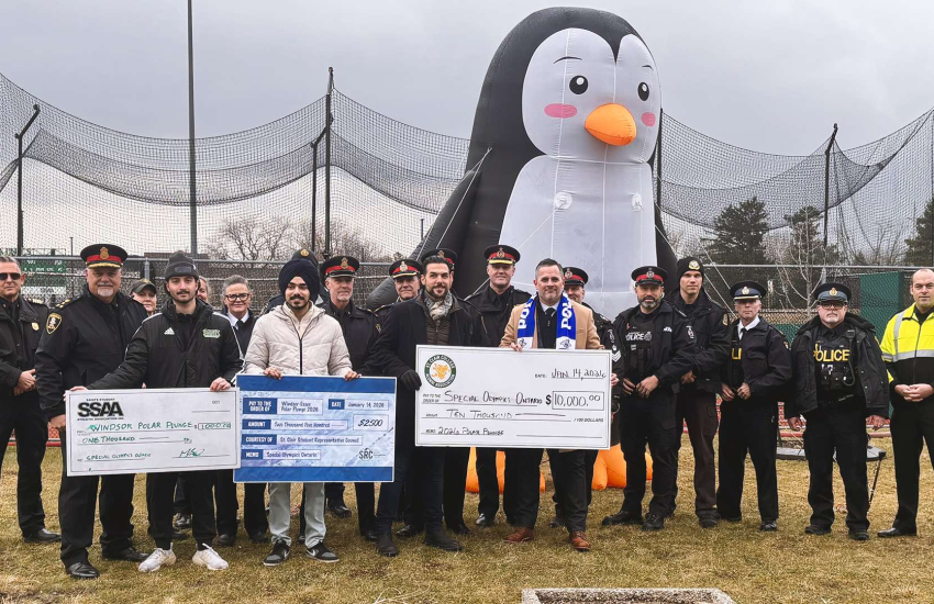 Local first responders are joined by St. Clair College representatives