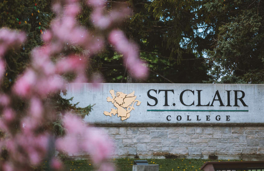 St. Clair College pond logo