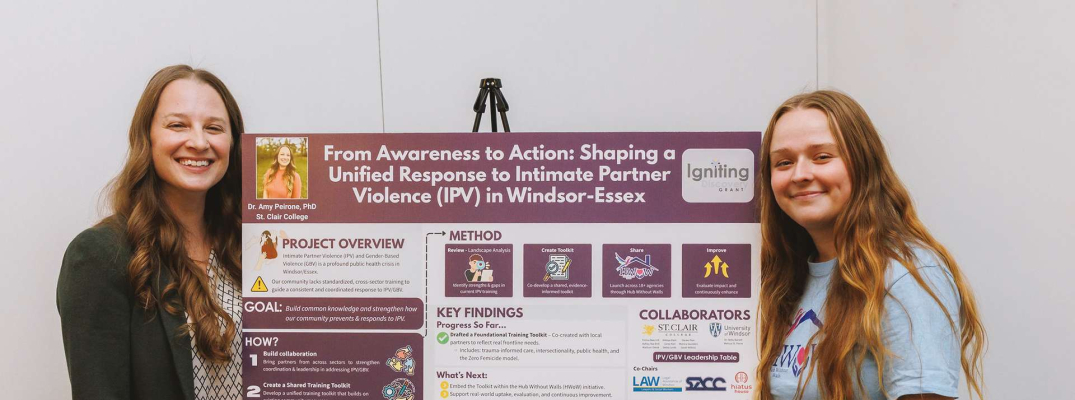 Dr. Amy Peirone and St. Clair alumna Madison DeKok at the Cheers to Hope event