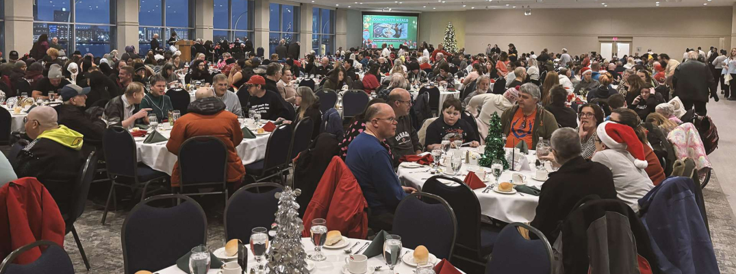 Guests enjoy the Christmas Community Dinner
