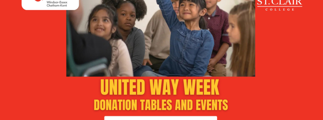 Poster for United Way Week at St. Clair College.