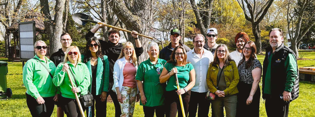 St. Clair College celebrates Earth Day in partnership with YQG Green with a tree planting at Main Windsor Campus
