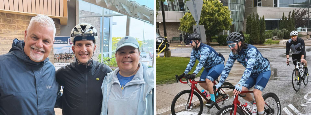 Windsor Police Chief Jason Crowley, OPP Commissioner Thomas Carrique and Shelley Atkinson at the Tour De Force at St. Clair College