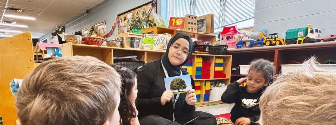 St. Clair College Early Childhood Education students interact and instruct kindergarten students
