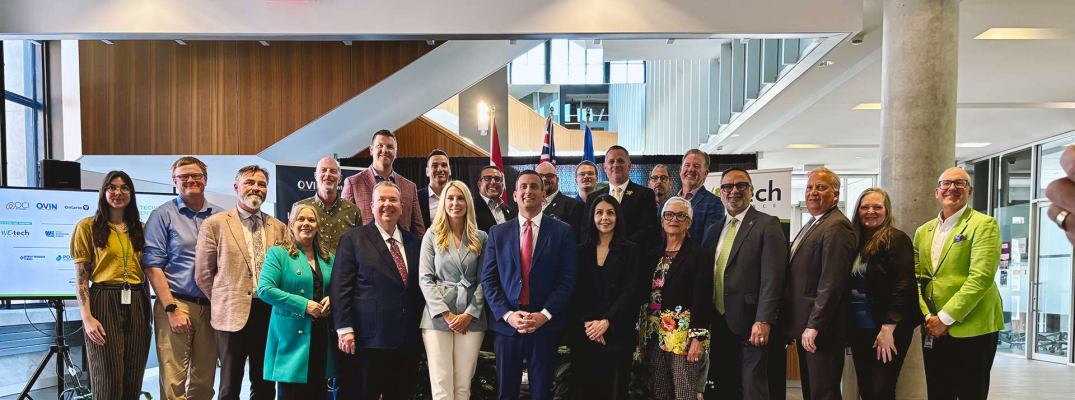 A group photo of leaders from across Windsor-Essex who are part of the OVIN Regional Technology Development Site