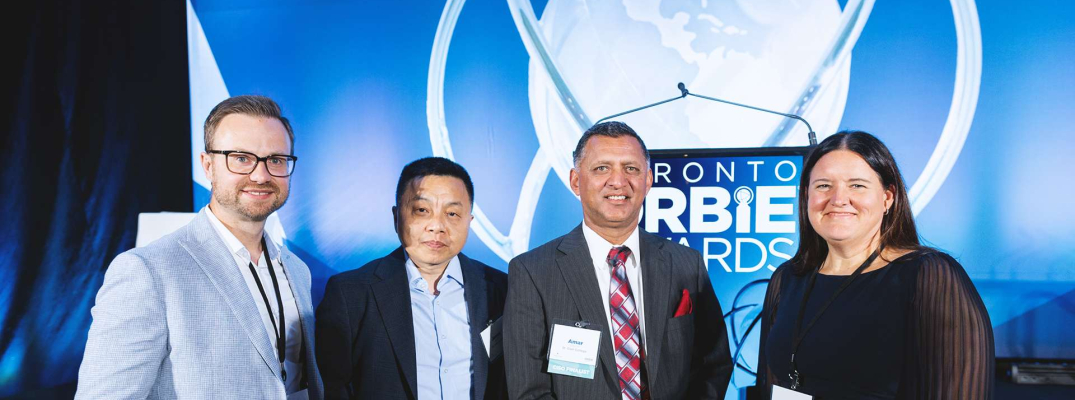 Members of the St. Clair College IT department with Amar Singh at the 2026 ORBIE Awards.