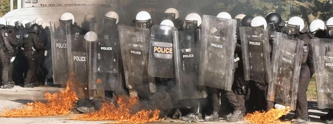 People in riot gear