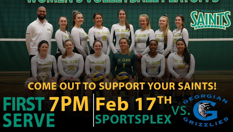Women's Volleyball Playoffs Ad - 7PM, Saturday, February 17th at Sportsplex