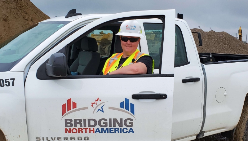 Allison Kidd, 47, works as a Field Engineer for Bridging North America, the consortium that is building the new Gordie Howe International Bridge.