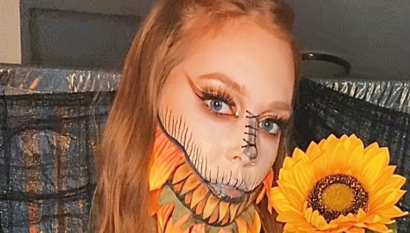Sarah Vasily, a student in the Esthetician program, won an NYX Cosmetics competition for her design based on the Scarecrow character from the Wizard of OZ.